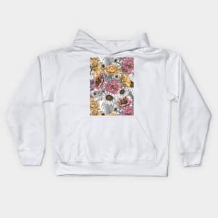 Bouquet of flowers- roses, peonies, daisies and ferns Kids Hoodie